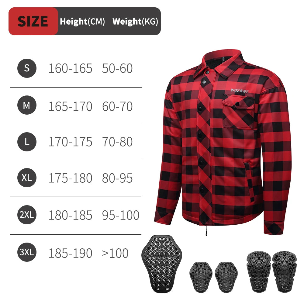 WOSAWE Winter Armored Riding Shirt met CE Protectie – Unisex