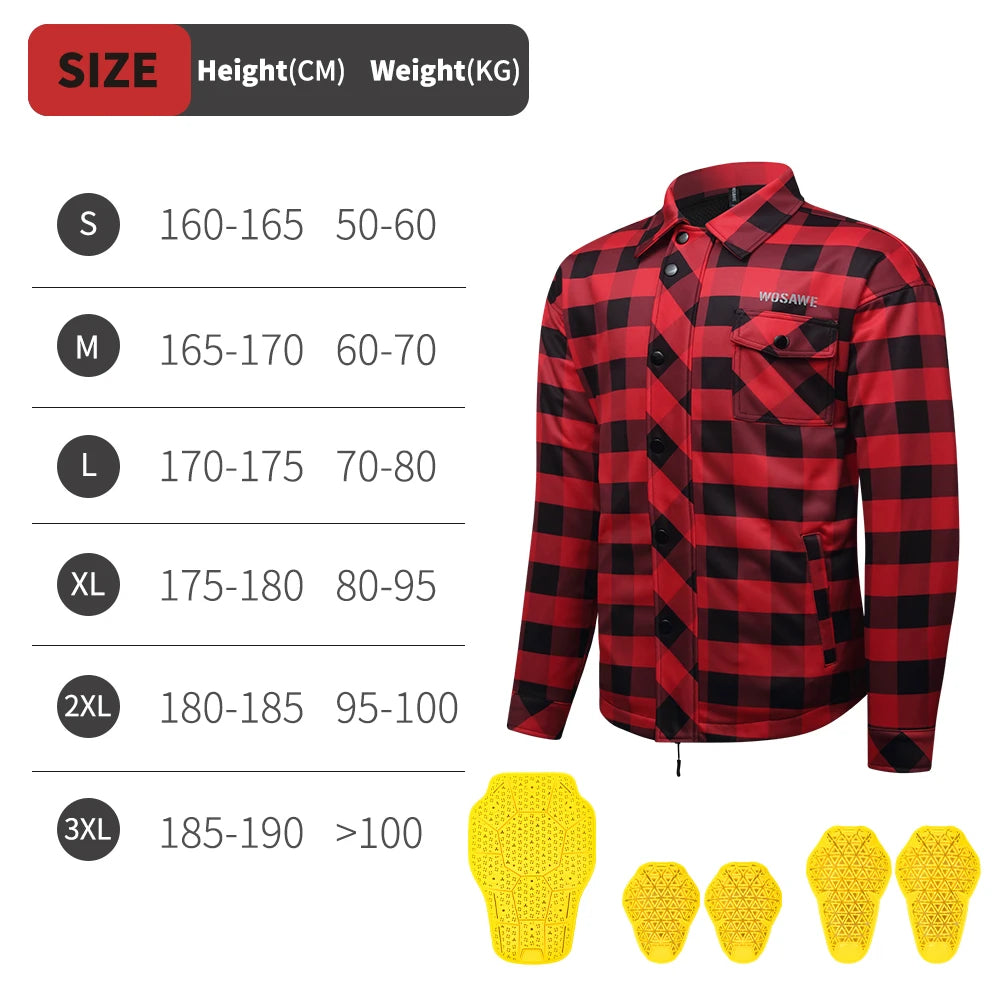 WOSAWE Winter Armored Riding Shirt met CE Protectie – Unisex