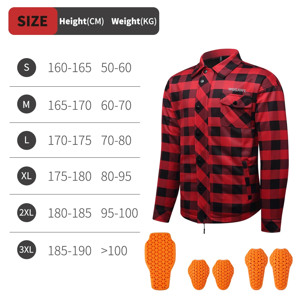 WOSAWE Winter Armored Riding Shirt met CE Protectie – Unisex